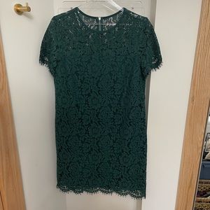 Green lace shift dress